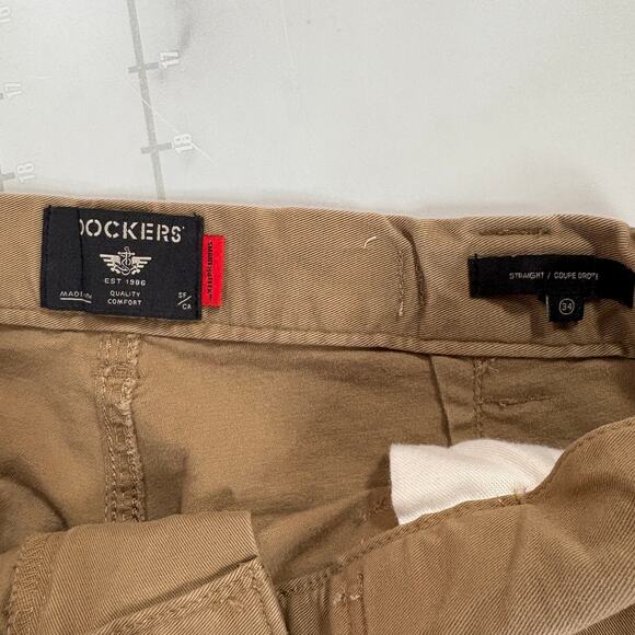 Dockers Cargo Pants Mens 34x29 Tan Straight Stretch Loose Chino Faded Preppy Y2K - Picture 6 of 11
